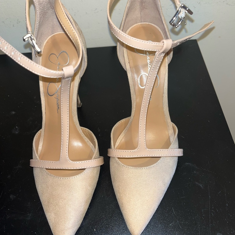 Steve Madden Nude T-Strap Heels